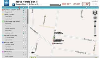The GPS tracking by "flaik" of riders in the third stage of the Herald Sun Tour