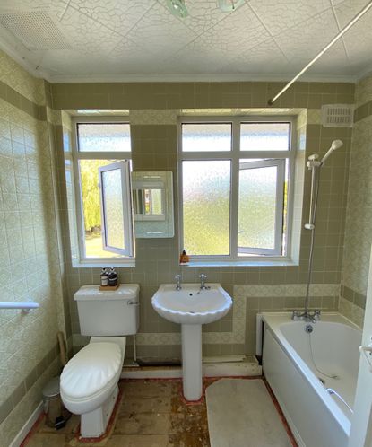 Image showcasing Couple transform old bathroom into a stylish Scandi space on a budget ...