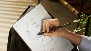 Person using reMarkable Paper Pro writing tablet