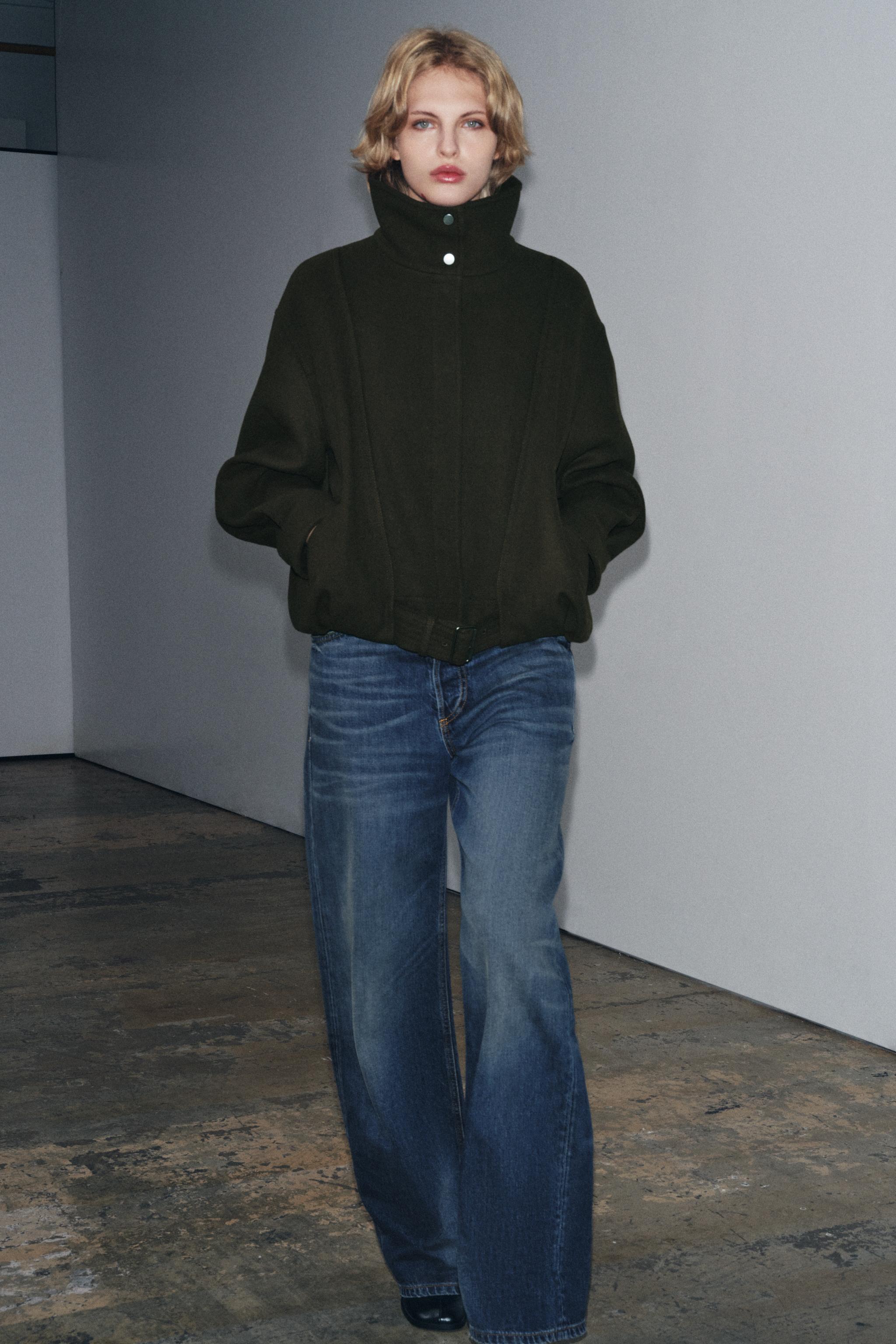Zw Collection Minimal Wool Bomber Jacket