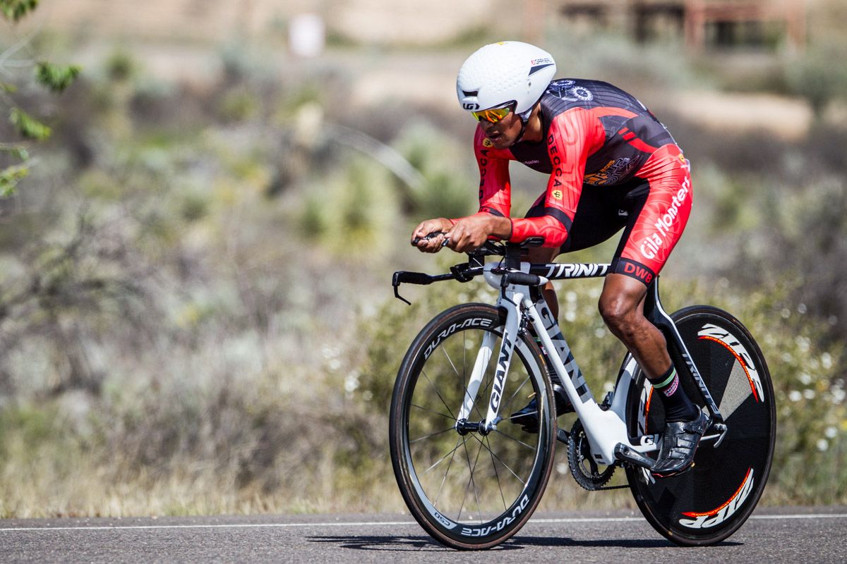 Rafael Montiel (Orgullo Antioqueno) holds onto the leaders jersey after todays TT.