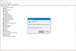 Device Manager delete driver option