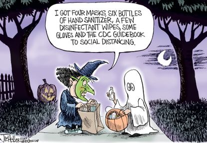 Editorial Cartoon U.S. Halloween COVID