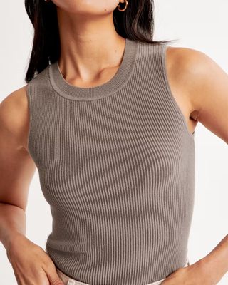 Abercrombie & Fitch Taupe Ottoman Crew Tank