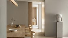 room with table and chairs in tokyo, part of karimoku case study 08 interior design project
