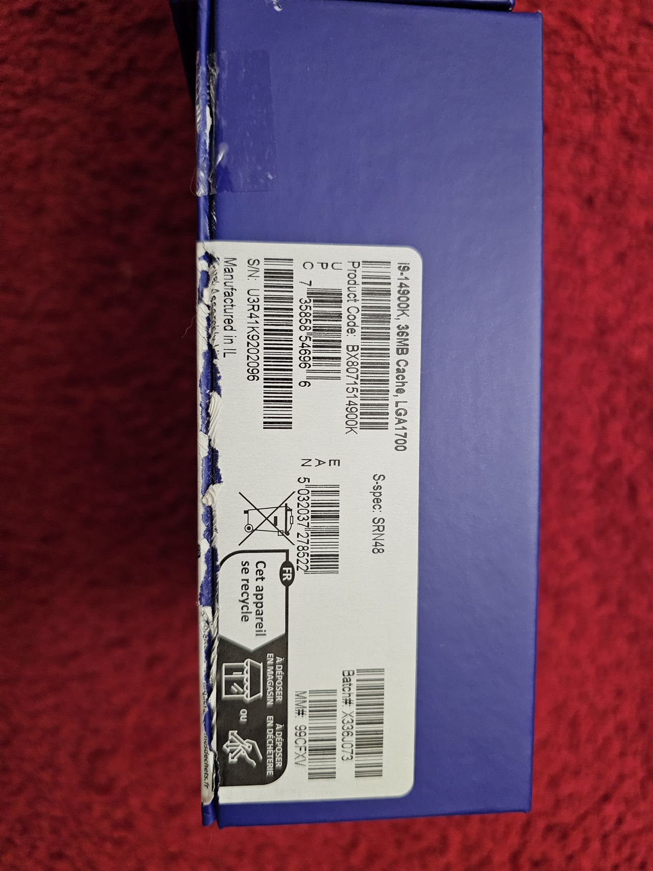 Intel Core i9-14900K RMA retail box