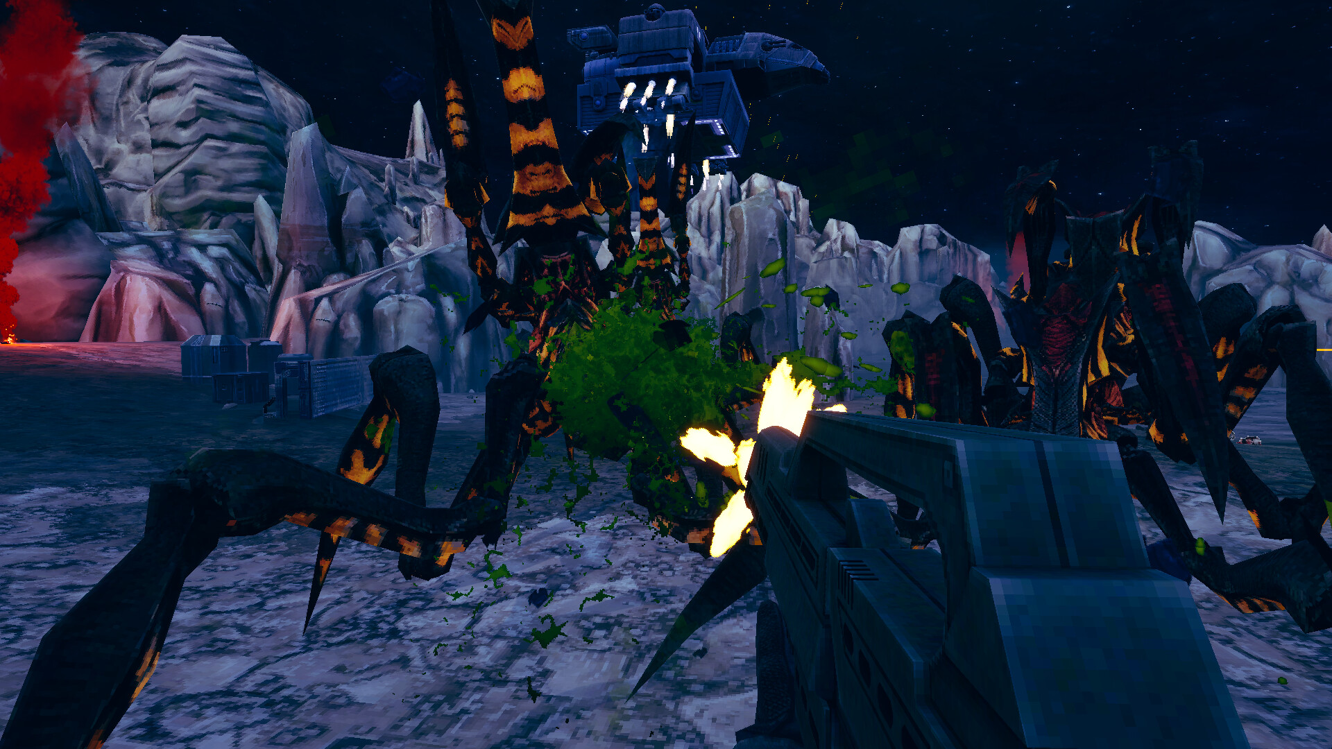 Screenshot from the sci-fi video game "Starship Troopers: Ultimate Bug War!"