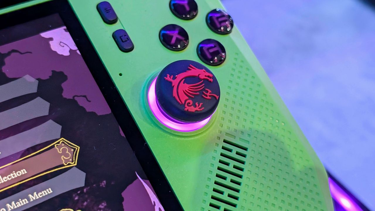 MSI Claw A8 button detail at Computex 2025