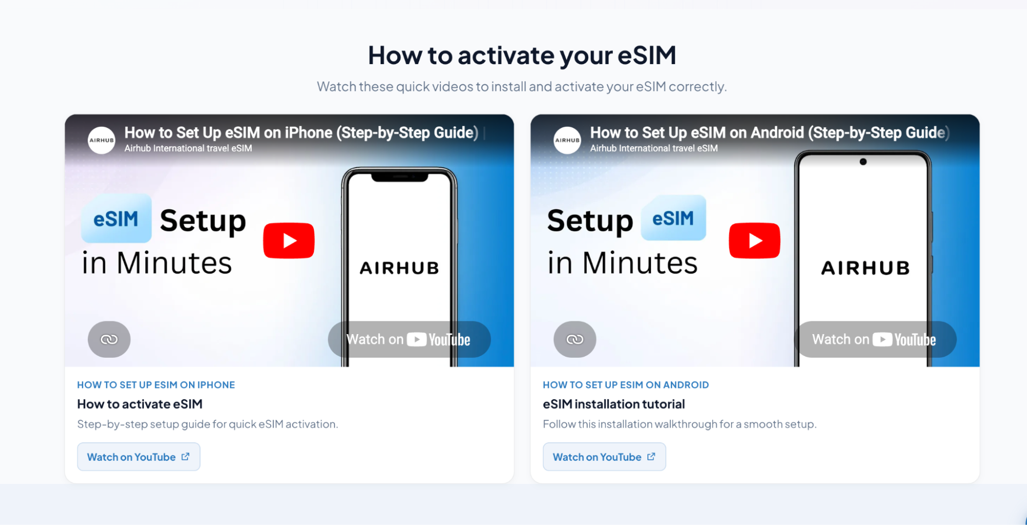 Airhub esim activation