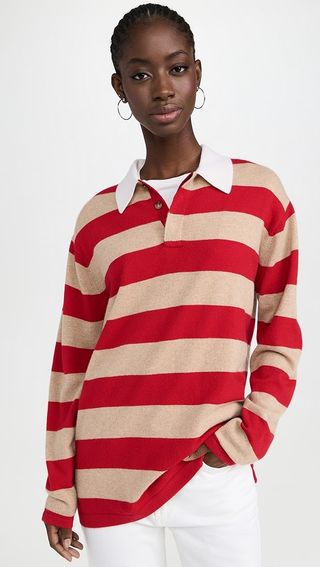 Guest in Residence Striped Rugby Cashmere Sweater