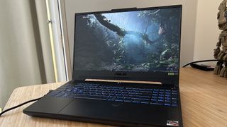 Asus TUF A15 gaming laptop running Shadow of the Tomb Raider