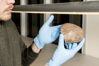 This 13,000-year-old skull fragment found in the North Sea is thought to have come from a hunter-gatherer woman between the ages of 22 and 45.
