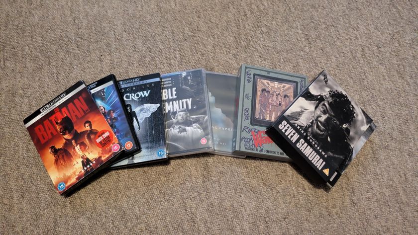 Image of various 4K Blu-rays on floor 