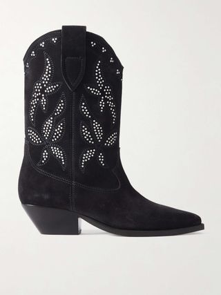 Duerto Studded Suede Cowboy Boots