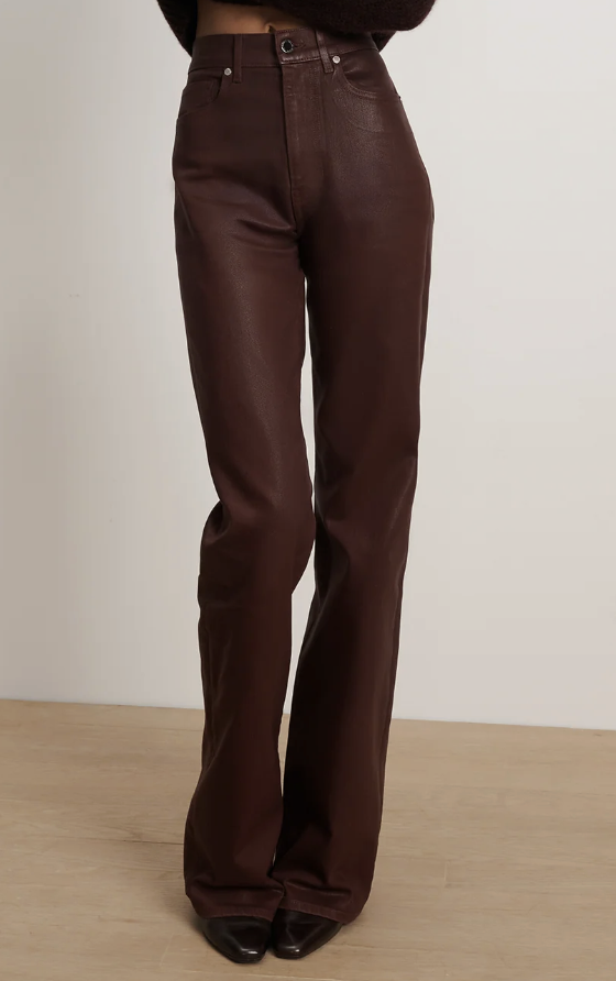 Veronica Beard, Crosbie Coated Slim Wide-Leg Jean