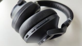 Technics EAH-A800 review: close-up of black headphones buttons