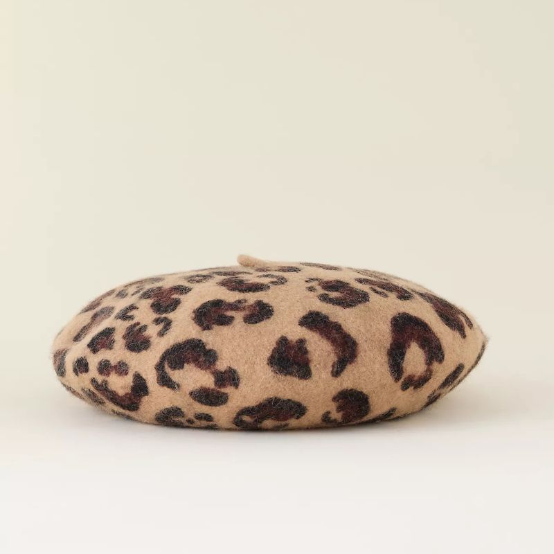 Anthropologie, Leopard Print Beret