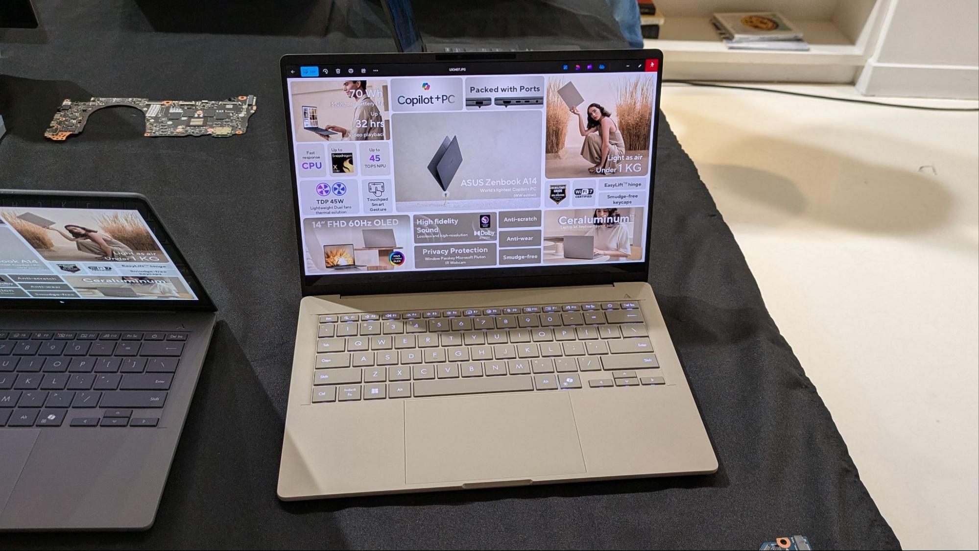 Asus’s new Zenbook A14 weighs simply 2.18 kilos, boasts 32 hours of staying power