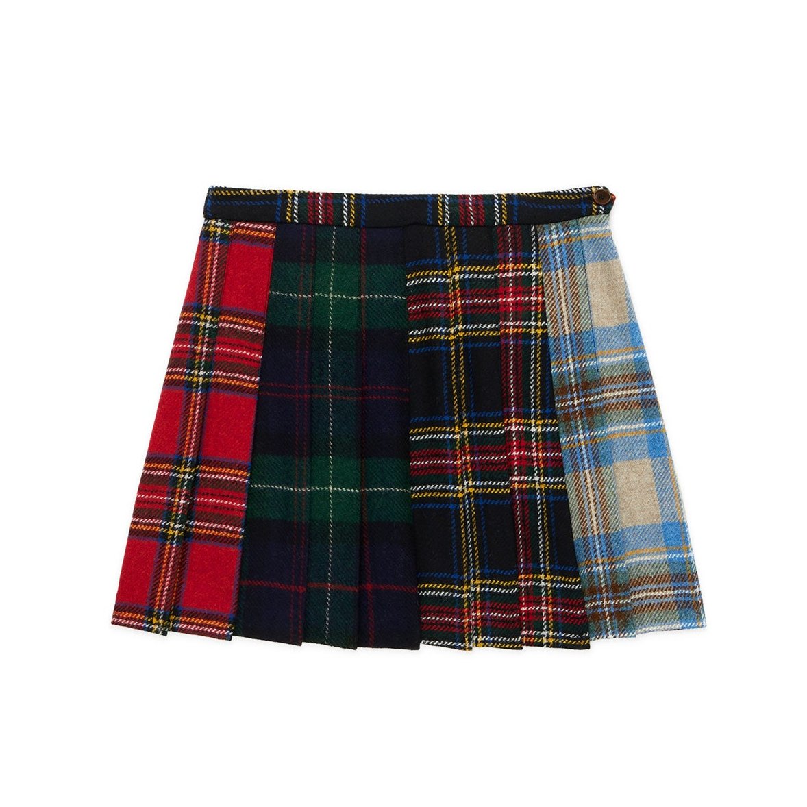 Women's Wool Cocktail Pleated Mini Skirt Holiday Tartan - Cocktail Holiday Tartan / Xs