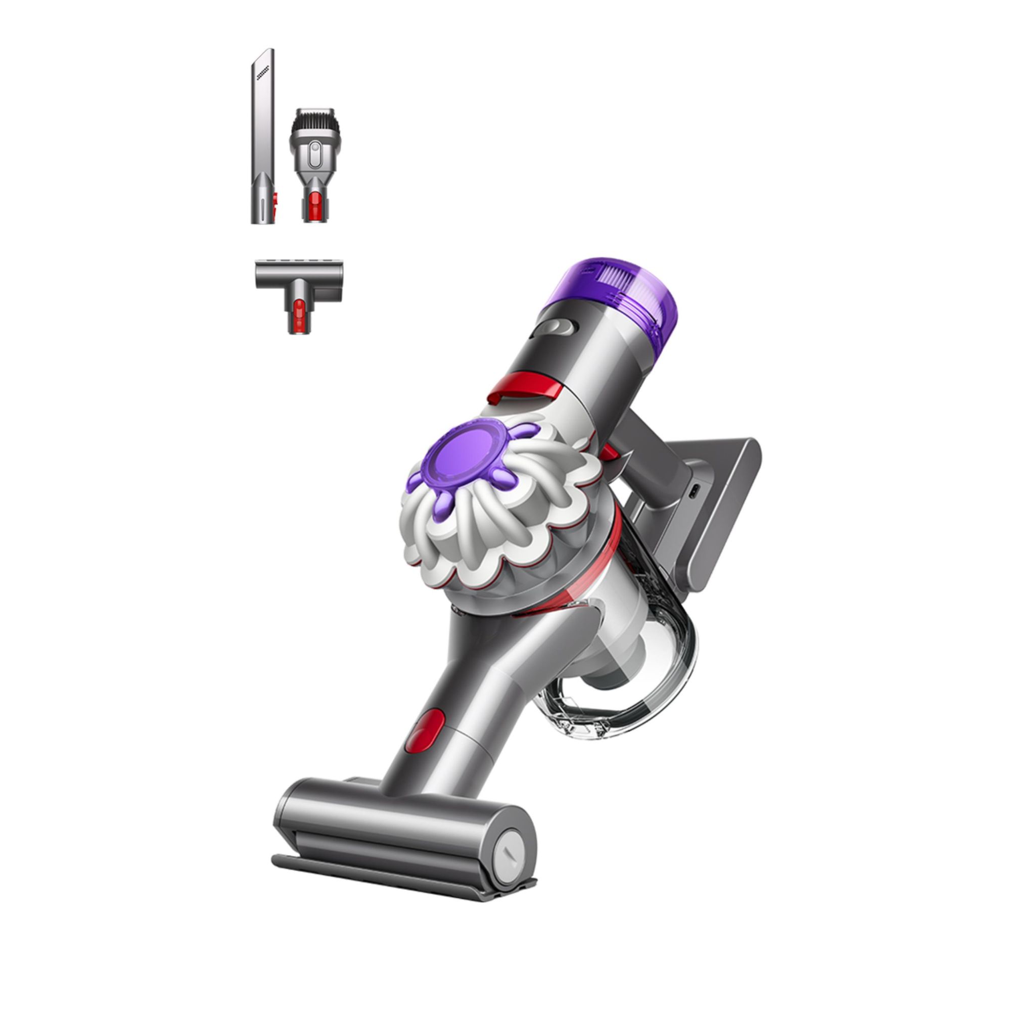 Dyson Car and Boat handheld vacuum cleaner against white background.