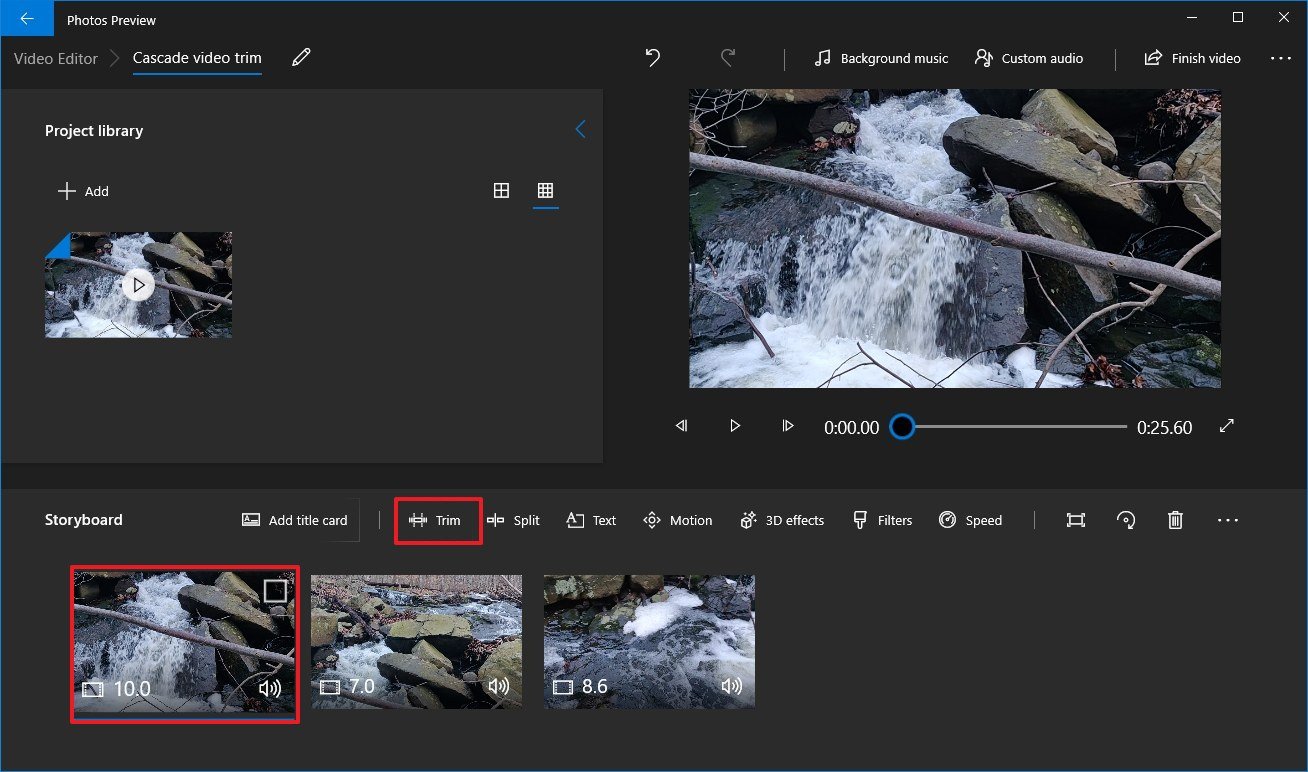 Photos video trim option