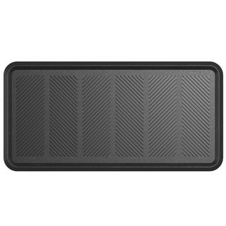 A black rectangular rubber boot tray