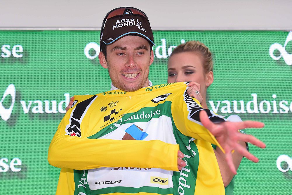 Pierre-Roger Latour (AG2R La Mondiale) in yellow after stage 5 at Tour de Suisse