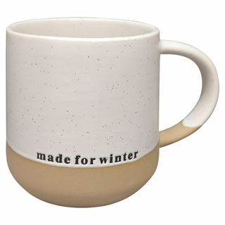 White mug with made for winter slogan