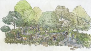 Sketch of the Back to Nature Garden designed by HRH The Duchess of Cambridge