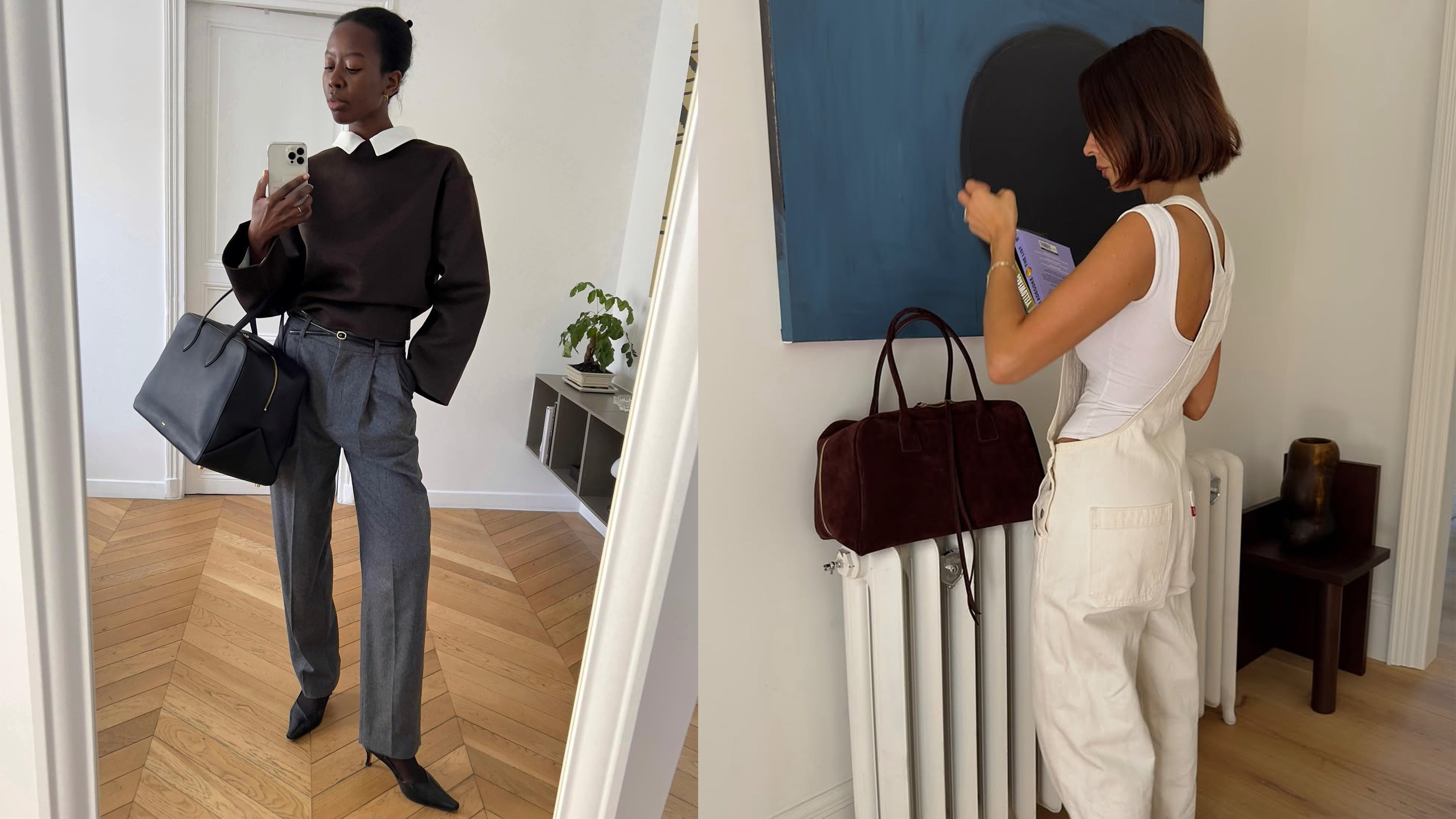 @smythsisters and @sylviemus_ wearing 2026 bag trends.