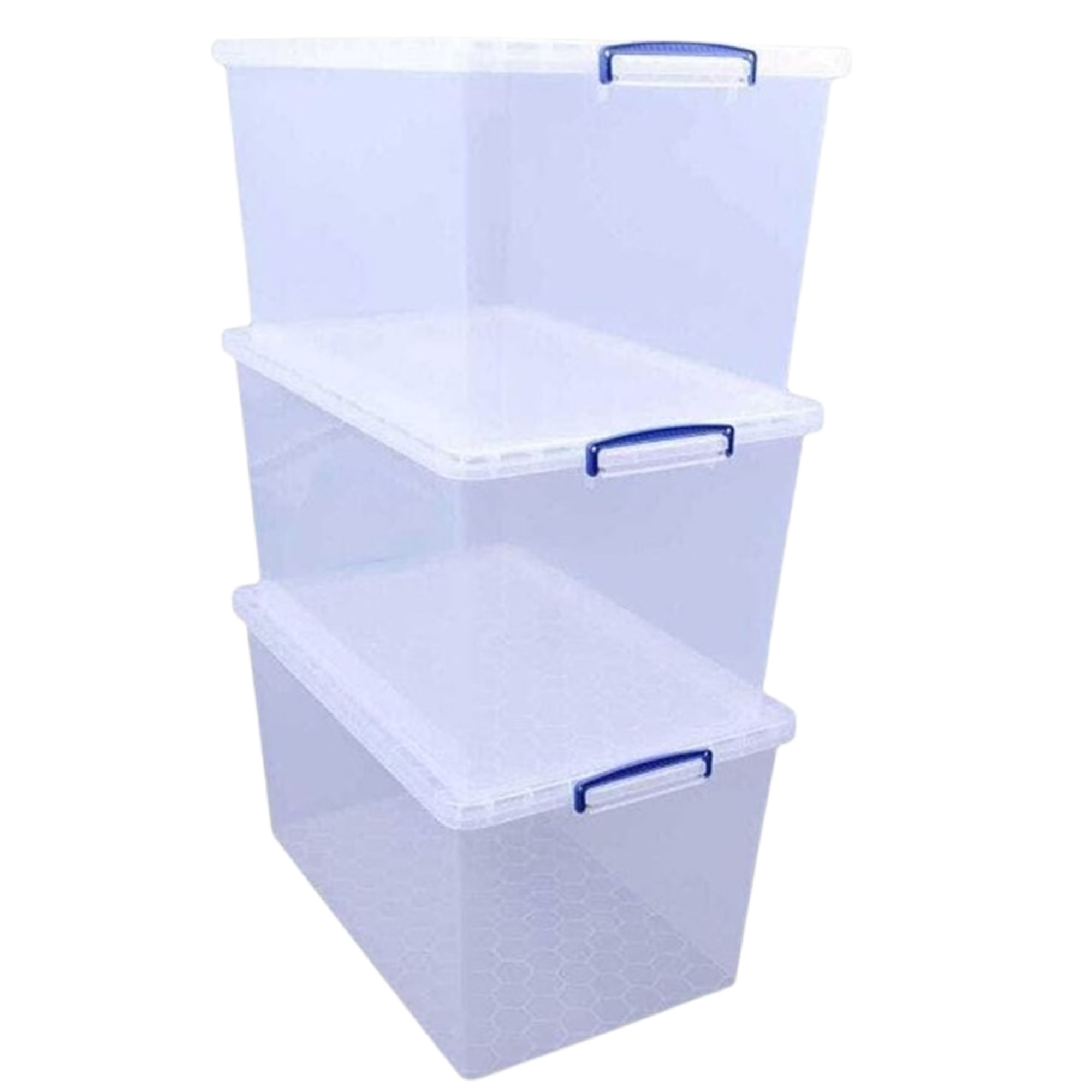 Really Useful Box, Really Useful Box Nestable Plastic Storage 83 Litre Clear (pack of 3)
