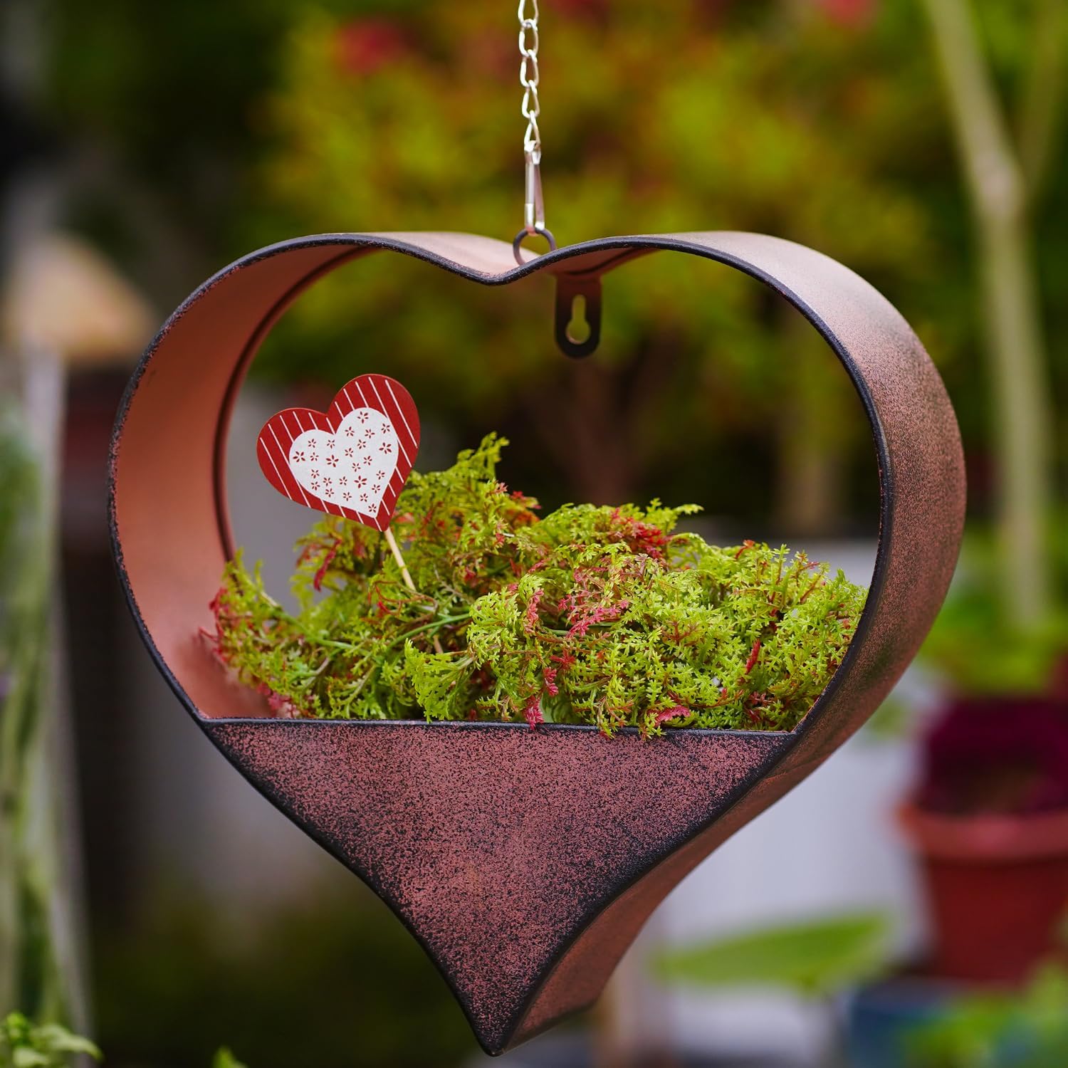 Metal Hanging Planters for Indoor &amp;amp; Outdoor Plants - Heart Shaped Planters for Wall or Window,garden Patio or Indoor Decor for Women(cooper)