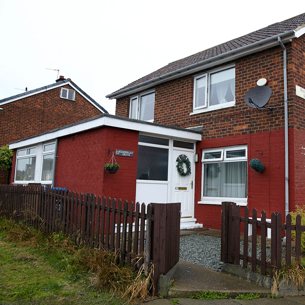 home with white door