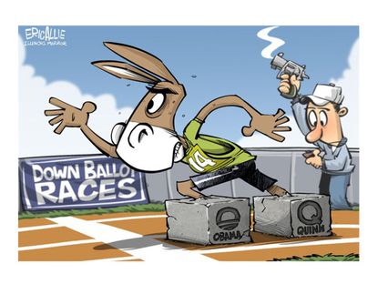 Political cartoon U.S. Obama Democrats election