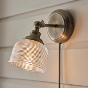 Amesbury Industrial Adjustable Plug in Wall Light