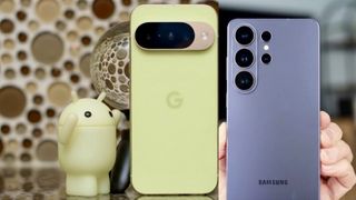 A composite image of the Google Pixel 10 and Samsung Galaxy S26 Ultra