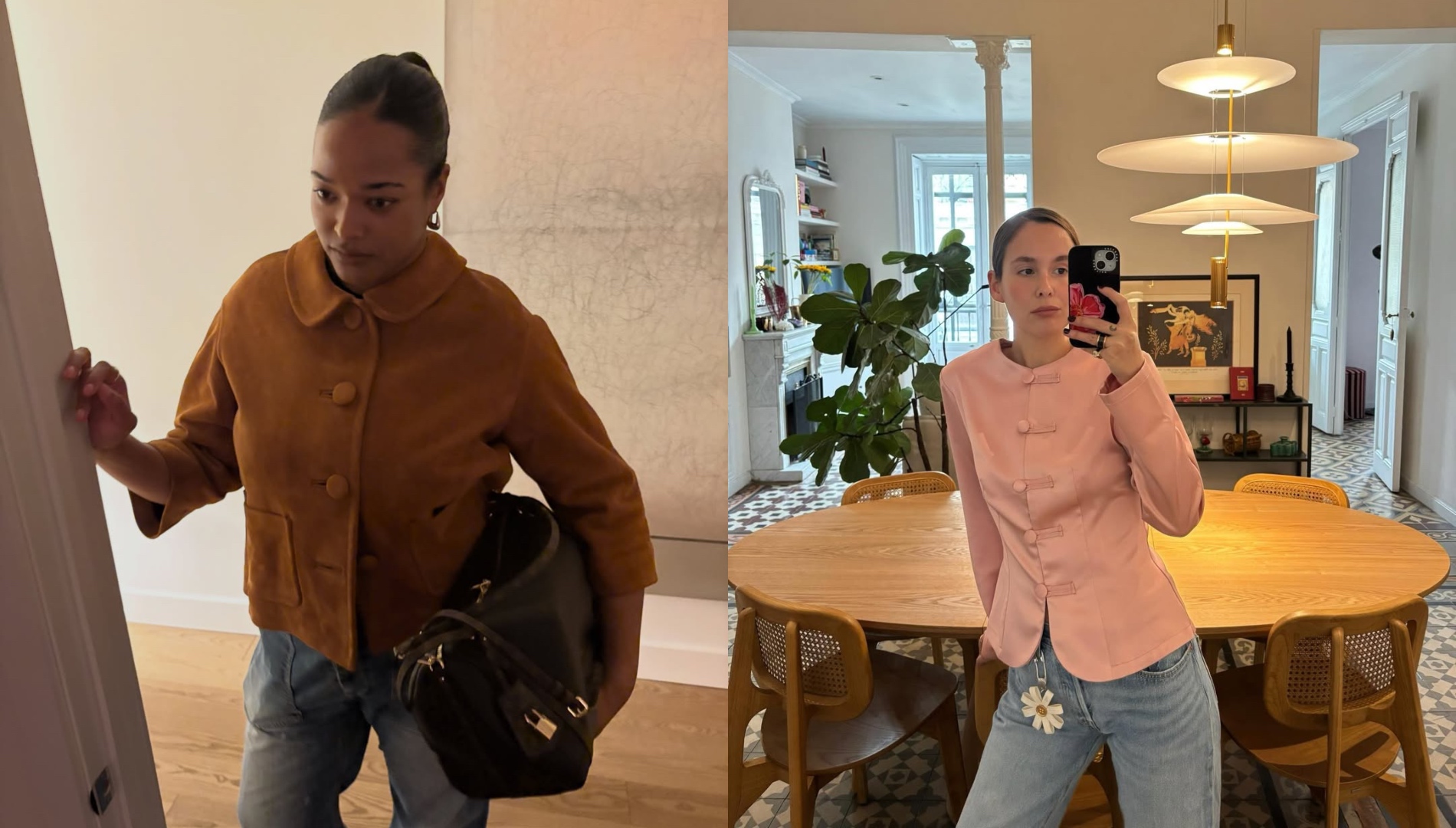 Influencers in spring jacket trends.