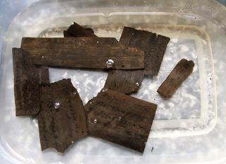 Scientists found a cache of letters written in ink on wafer-thin slices of wood.