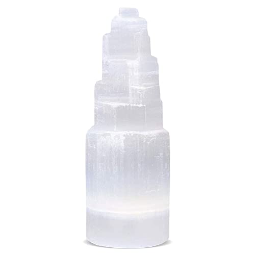 Northlandz Selenite Crystal Tower 15 Cm, High Energy Skyscraper Meditation Stone, Cordless Healing Crystal 2-4 Lbs.