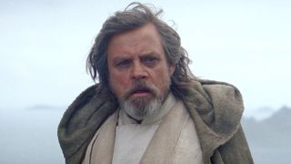 Mark Hamill (Luke Skywalker) stares at Rey (not pictured) in Star Wars: The Force Awakens (2015)