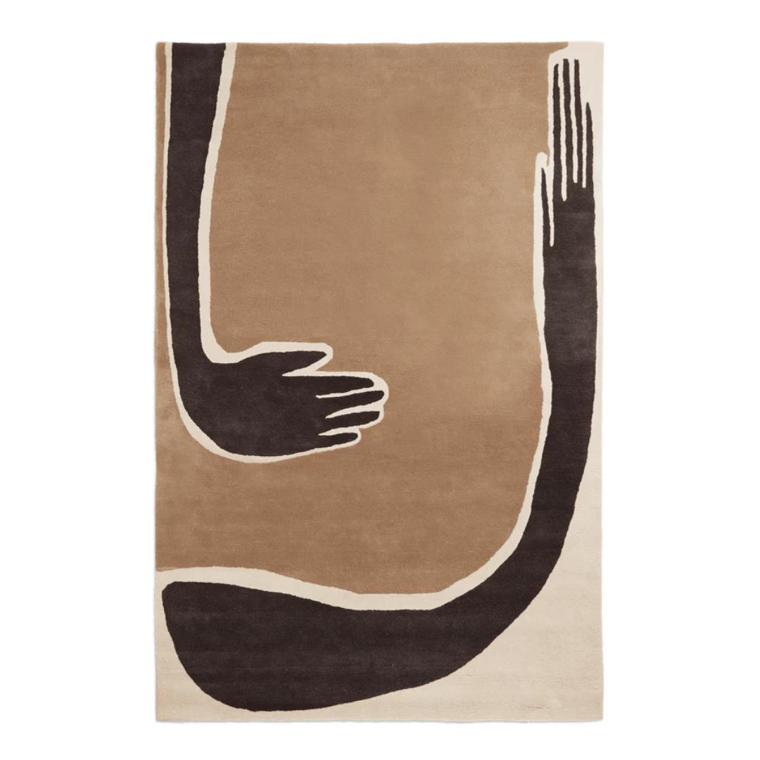 Hand motif area rug