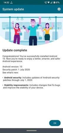 Moto G8 Plus Android10 Update Screenshot