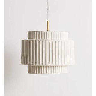 ceiling light with fluted ceramic shade