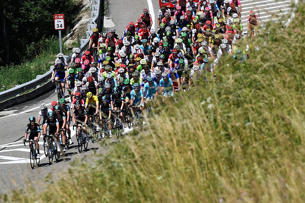 The peloton during stgae 9 at the Tour de France