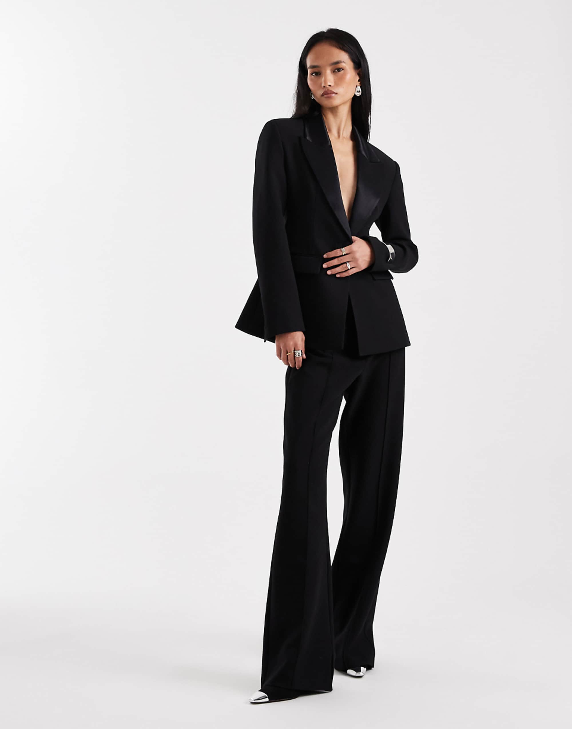 Asos Design Tailored Occasion Tux Flare Trousers Co-Ord in Black