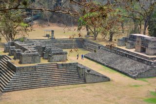 A Maya ballcourt in Copan, Honduras.