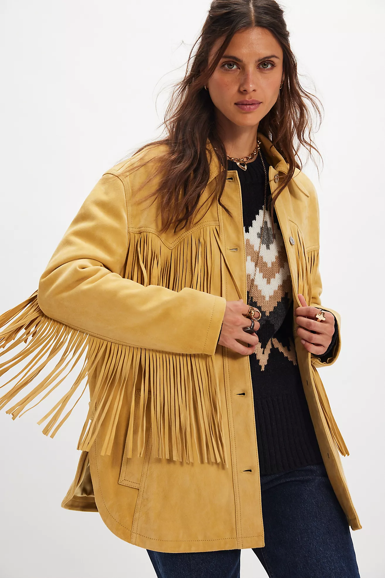 We the Free Fringe Out Suede Jacket