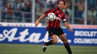 Italian Franco Baresi playing for AC Milan. (Photo by Christian Liewig/TempSport/Corbis via Getty Images)