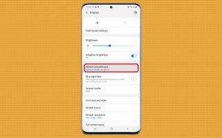 How to change Galaxy S20 refresh rate