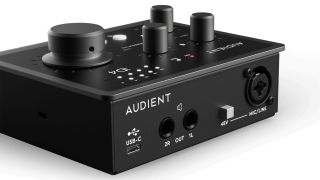 The back panel of an Audient iD4 MKII audio interface